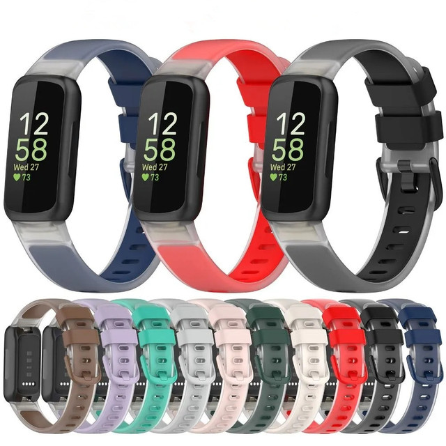 Transparent Soft Rubber Replacement Wrist Strap for Fitbit Inspire 3 Sport Loop Silicone Band for Fitbit Inspire 3 Accessories