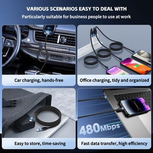 Joint Century Almacenamiento automático Magnético Usb-<span class=keywords><strong>c</strong></span> <span class=keywords><strong>Cargador</strong></span> de carga rápida Imán <span class=keywords><strong>Tipo</strong></span> <span class=keywords><strong>C</strong></span> a <span class=keywords><strong>Tipo</strong></span> <span class=keywords><strong>C</strong></span> Pd 60W Cable de carga magnético - Product Image 5