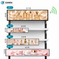 Écran LCD Barre de 23,1 Pouces Étiré 4K Ultra HD pour Publicité Numérique sur Étagère, Animation Personnalisée pour Magasin de Détail Intérieur