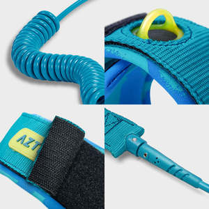 Laisse de course <span class=keywords><strong>gonflable</strong></span> Aztron pour SUP, <span class=keywords><strong>10</strong></span>/9 <span class=keywords><strong>pieds</strong></span>, cordon droit en TPU de 6 mm, sangle de cheville de 6,5 cm de large, laisse de pied pour les lacs, les rivières et le surf sur les vagues - Product Image 2