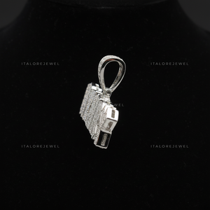 Pendentif lettre HENRY en or blanc et moissanite, breloque alphabet en argent sterling 925 plaqué or, bijou initial, cadeau - Product Image 2
