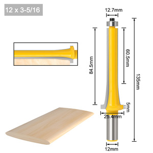 Carbide Tipped Roundover Router Bit 12mm Shank 5mm Radius 135mm Length <b>Woodworking</b> CNC Cutting <b>Tool</b> - Product Image 1