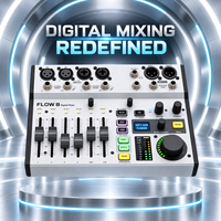 Console de mixage audio numérique Bluetooth AOFO FLOW8, 4 canaux, égaliseur 9 bandes, enregistreur intégré, console de mixage professionnelle en plastique pour scène