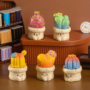 ミニチュア植物置物かわいいシミュレーション多肉植物サボテン鉢植えモスミニ樹脂工芸品ガーデンホーム盆栽装飾用 - Product Image 3
