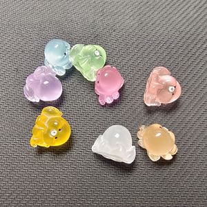 100 unids/lote 14*18MM luminosas Mini figuritas de pulpo de resina que brillan en la oscuridad adorno en miniatura para casa de muñecas paisaje habitación DIY artesanía - Product Image 4