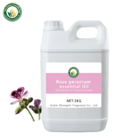Huile Essentielle de Géranium Rose 100% Pure Jaune Clair/Vert Arôme Floral Doux en Vrac pour Soins de la Peau Cosmétiques Parfums Maison Zhongzhi