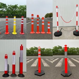 2025 Offre Spéciale <span class=keywords><strong>trafic</strong></span> Flexible doux très visible PE délinéateur d'avertissement en plastique poteau noir avec Base - Product Image 4