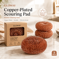 Estropajo de Cocina de Alambre de Acero Recubierto de Cobre con Múltiples Opciones de Peso, Estropajo Resistente para Ollas y Sartenes, Eliminador de Manchas Difíciles