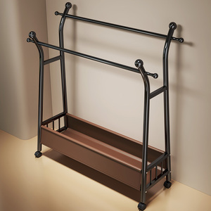 Di alta qualità a doppio palo porta stoffa stendino in metallo <span class=keywords><strong>appendiabiti</strong></span> con cesto di stoccaggio imbottito - Product Image 2