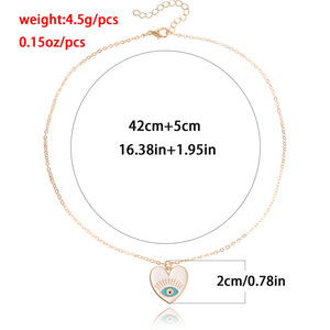 Joyería transfronteriza europea y americana, colgante versátil Simple para mujer, collar de corazón de moda de ojo del diablo único - Product Image 5