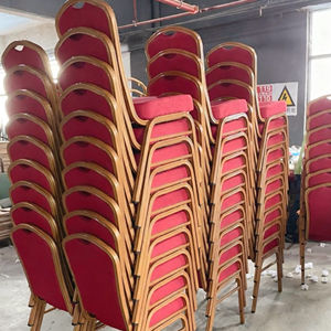 مصنع تصنيع Sillas Para Eventos فندق تأجير مطعم مستعمل رخيص الذهب معدن كراسي مأدبة حمراء للمناسبات الحزب - Product Image 1