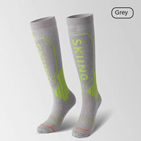Chaussettes de ski d'hiver en laine 100% pour femmes High-Crew épaisses et chaudes Logo personnalisé Logo du corps tricoté Sports de plein air
