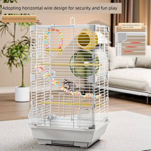 Gabbia Ecologica per Petauri dello Zucchero con Sacco per Miele Vassoio in Ferro e Plastica Ampio Spazio Facile da Pulire Villa per Famiglie di Scoiattoli - Product Image 2