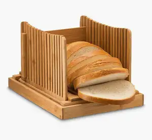 Multifunctionele Broodsnijmachine Bamboe Houten Doos Opvouwbare Toastsnijder Bamboe Hout