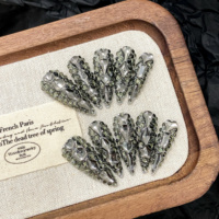 Faux ongles en acrylique 3D en forme de citrouille et de crâne pour Halloween, vente en gros aux États-Unis, logo personnalisé, courts, faits à la main, à presser sur les doigts