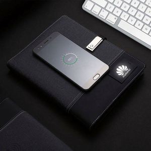 A5 Luxury Leather PP Fabric PVC Paper Binder Fast Wireless Charging Powerbank LED Screen USB Multifunction Notebook Custom Color - Product Image 6