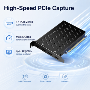 Tarjeta de Captura HDMI PCIe X4 de 4 Canales, 4K60 HDMI1.4 YUY2, Completamente de Aluminio, Interna, PCI - Product Image 3