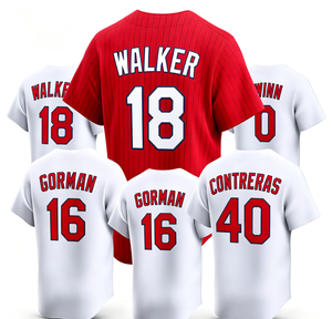 เสื้อเบสบอล St. Louis รุ่น Walker 18 Winn 0 Gorman 16 Contreras 40 แบบ unisex ผ้าโพลีเอสเตอร์ แขนสั้น เย็บติด - Product Image 1