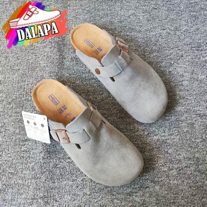 Birkentocks personnalisés d'Allemagne, sandales plates d'extérieur, mules sabots en cuir véritable et daim pour <span class=keywords><strong>femme</strong></span>, avec semelle en liège, sabots solides Birkentocks - Product Image 1