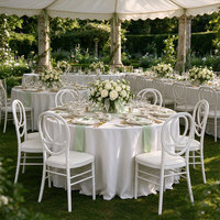 Chaise Phoenix blanche en polypropylène, chaise de mariage empilable