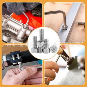 175Pcs 1/4-20 Stainless Steel Socket Cap Screws Nuts Washers Set Inch Size Fine Thread Cylindrical Head A2-70 Grade 8.8 - Product Image 4