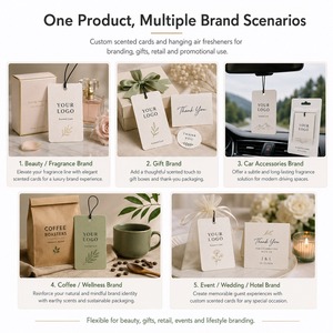 Tarjetas Aromáticas Personalizadas <span class=keywords><strong>y</strong></span> Empaques de Regalo para Cafeterías, Marcas de Bienestar <span class=keywords><strong>y</strong></span> Tiendas de Estilo de Vida, Ambientador de Aire para Auto de Larga Duración - Product Image 3