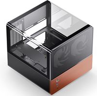 Boîtier PC Micro ATX JONSBO V12 Noir, Tour Moyenne en Métal, Design en Verre Hyperboloïde, Structure de Cabinet Séparée, Ventilateurs Avant 120mm*2