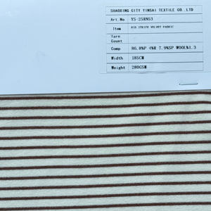 Hiver Rayures Polyester Spandex Velours Tissu doublé <span class=keywords><strong>polaire</strong></span> Tricot de poids moyen pour sous-vêtements et leggings thermiques brossés - Product Image 6