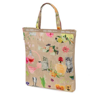 Bolso de Mano con Diseño de Flores y Gatos, Duradero, Plegable, Ligero, de Poliéster, con Cierre, Impermeable, con Correa de Cadena, Capacidad 3L+ - Product Image 6