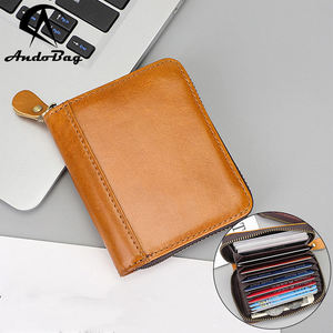 AndoBag - Tarjetero de Cuero Vacuno Genuino para Mujer, Monedero con Cremallera de Gran Capacidad, Monedero con Protección RFID 8117 - Product Image 1