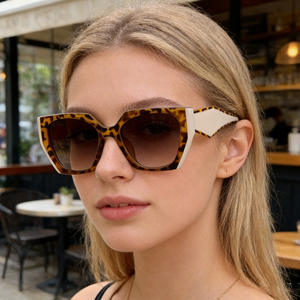 Nuevas gafas de sol estilo ojo de gato para mujer, montura blanca, material de PC, protección UV400, estilo de diseñador, montura completa - Product Image 5