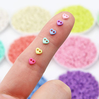 Boutons en forme de cœur en résine mate de 4 mm, couleur bonbon, pour la couture, vente en gros, bricolage, artisanat