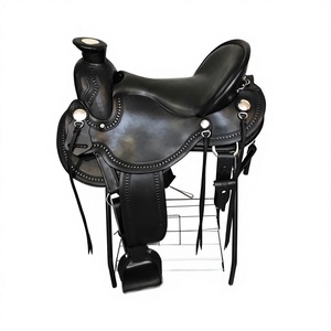 Selle de cheval en cuir naturel durable BS International NA295, selle anglaise, selle de course, artisanat sur bois - Product Image 1