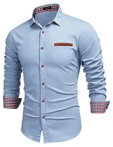 High Quality Fashion Man's Long Sleeve Slim Shirts Hot Sale Button Down Casual Dress Man's SHIRT