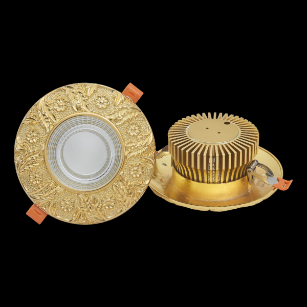 Vintage Brass LED Downlight Classical Carving Retro Indoor Recessed Lighting for Living Room Jewellerytop Project Retro Retrofit