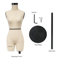 Demi-échelle robe gonflable forme Mini torse féminin tissu motif couturière raccord Mannequin pour coudre 1/2 pantalon Miniature