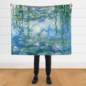 Couverture en flanelle douce et durable imprimée - Nénuphars de Claude Monet pour <span class=keywords><strong>canapé</strong></span>, lit ou chambre - Cadeau artistique - Product Image 3