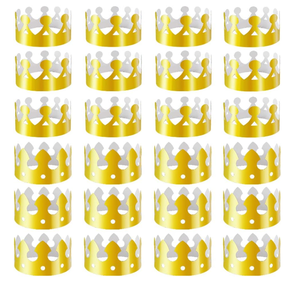 Couronnes en papier doré fête en vrac roi <span class=keywords><strong>princesse</strong></span> couronnes d'or chapeaux chapeaux <span class=keywords><strong>de</strong></span> fête en or pour enfants adultes célébration d'anniversaire bébé douche - Product Image 2