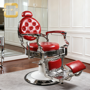 Sillón de Barbería Antiguo, Equipo de Salón, Color Blanco Dorado, Sillón de Barbería Vintage para Venta al por Mayor, Sillón de Peluquería - Product Image 3