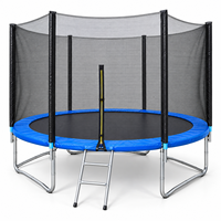 Trampoline de fitness pliable de 8 pieds, cadre en acier PVC rond avec filet de protection pour enfants et adultes