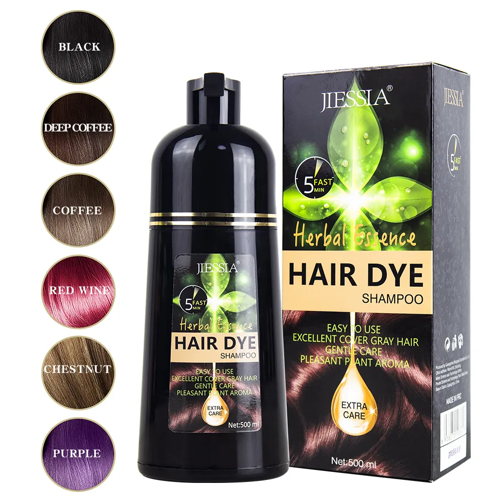 Atacado private label melhor preço natural ervas corante preto cabelo cor shampoo pintura cabelos grisalhos