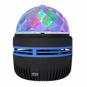 Цветной СВЕТОДИОДНЫЙ светильник для автомобиля, светодиодный шарик для вечеринки, 7 цветов, портативный вращающийся, звуковая активация, светодиодный стробоскопический активатор, лампа для дискотеки с Usb