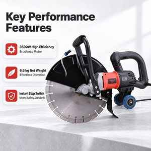 6832 Machine à rainurer et à découper le béton sans balais, robuste, 155 mm, 220 V, 3500 W - Product Image 1