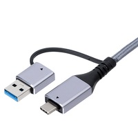 Cable de Red Gigabit USB Tipo C a RJ45 2 en 1, con Conector de Aleación de Aluminio y Trenzado de Algodón, Precio de Fábrica, para Laptop y Teléfono Inteligente