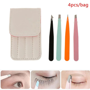 Custom <b>Eyebrow</b> Tweezers Solid Stainless Steel Slanted Pointed Tip Professional <b>Hair</b> <b>Removal</b> Brow Shaping Tool for Salon Use - Product Image 2