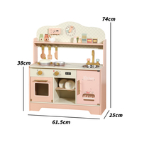 YOUBEIER Ensemble de cuisine de rêve Montessori éducatif en bois rose multifonctionnel à commande manuelle pour la maternelle, jeu d'imitation