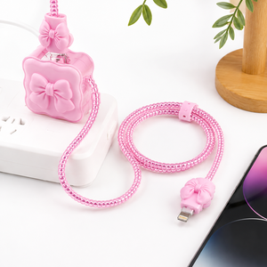 เคสซิลิโคนน่ารักสำหรับป้องกันสายชาร์จ พร้อมรองรับการชาร์จเร็ว สาย USB Type C สำหรับจัดเก็บอุปกรณ์เสริมโทรศัพท์มือถือ - Product Image 2