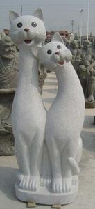 Statue de <span class=keywords><strong>chat</strong></span> porte-bonheur double <span class=keywords><strong>en</strong></span> <span class=keywords><strong>pierre</strong></span> de granit, sculpture de figurine d'animal de compagnie de dessin animé de grande taille <span class=keywords><strong>pour</strong></span> la décoration de <span class=keywords><strong>jardin</strong></span> japonais <span class=keywords><strong>en</strong></span> plein air - Product Image 4