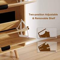 ANTBOX Meuble à chaussures moderne pliable à 10 niveaux pour hôtel, portes magnétiques transparentes et montage facile, rangement en bois empilable pour 40 paires