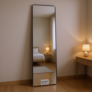 Espejo de pie Db de cuerpo entero, vidrio de 4 mm, marco de metal, diseño moderno para baño y dormitorio - Product Image 2